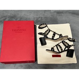 Valentino Garavani Rockstud Calfskin Ankle Strap Sandal 60mm Size 36 (Brand New)